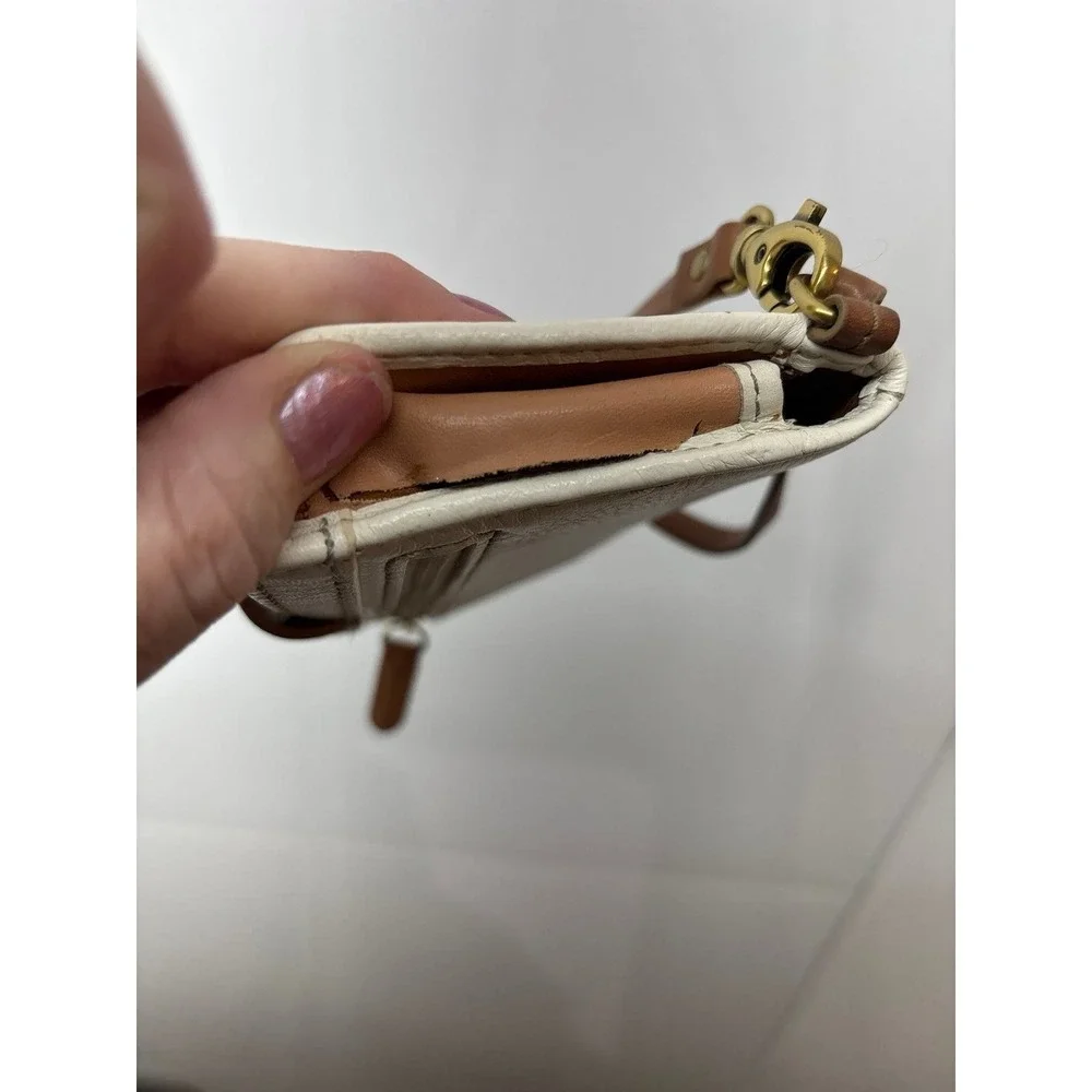 Fossil Cream & Brown Wristlet Wallet (AS IS)